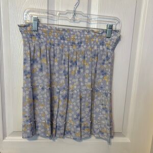 Floral Blue and Yellow Women's Skirt